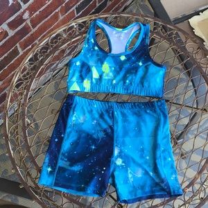 GIRLS 🌸 GYMNASTICS SPORTS BRA & Spandex Shorts